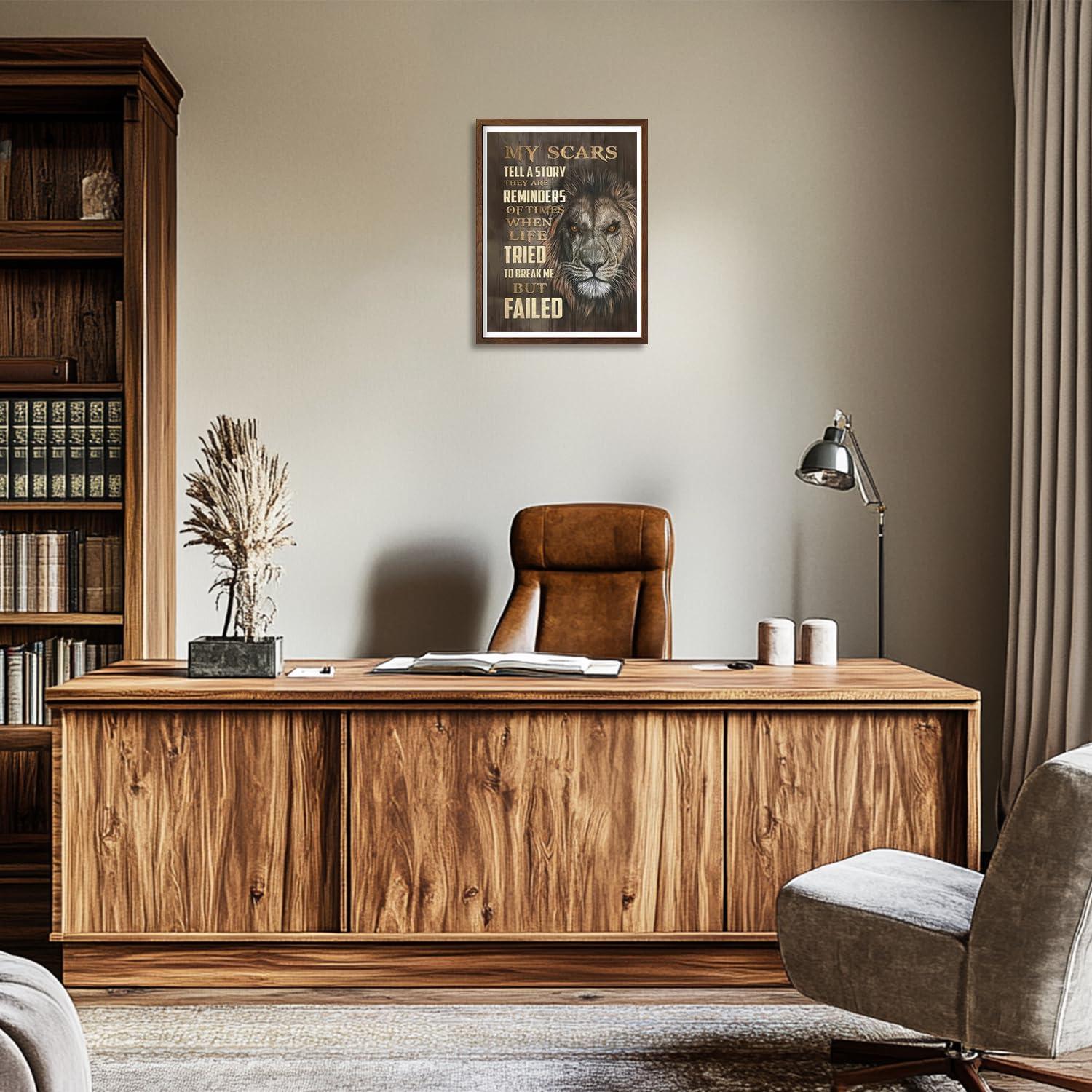 Motivierendes Löwen-Wandbild Leinwand Poster 30x40