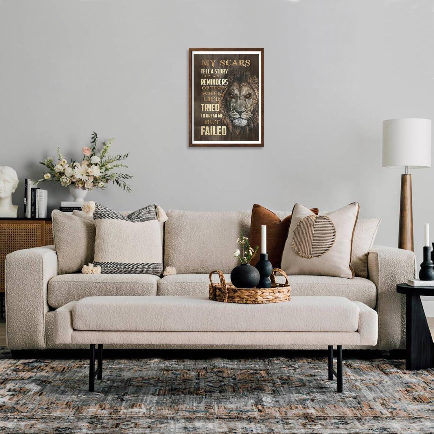 Motivierendes Löwen Wandkunst Leinwand Poster 30x40 cm