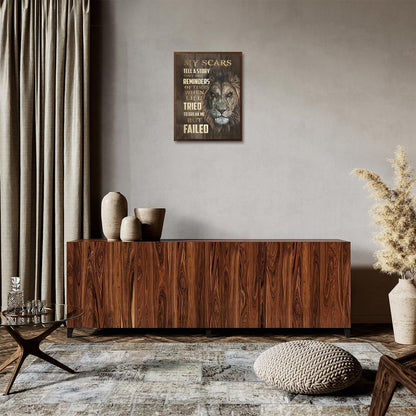 Motivierendes Löwe Leinwandbild 30x40 cm Büro Turnhalle Ungerahmt