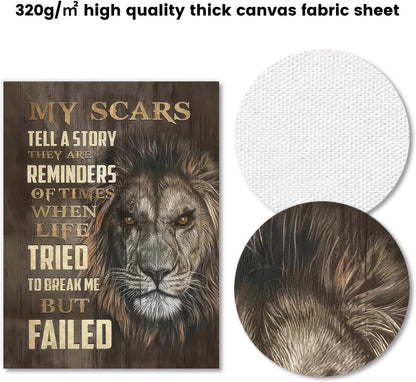 Motivierendes Löwen Wandbild Leinwand 30x40 cm Inspirierendes Zitat