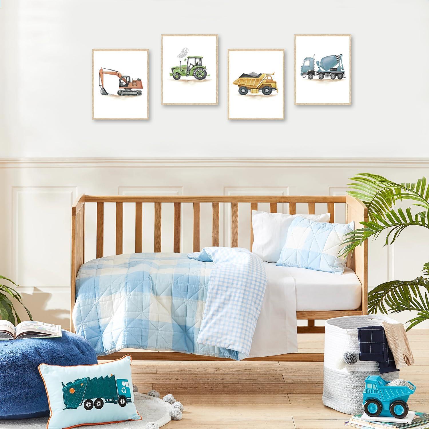 Bauauto Fahrzeug Wandbilder Traktor Bagger Kran Dekoration 20×25 cm