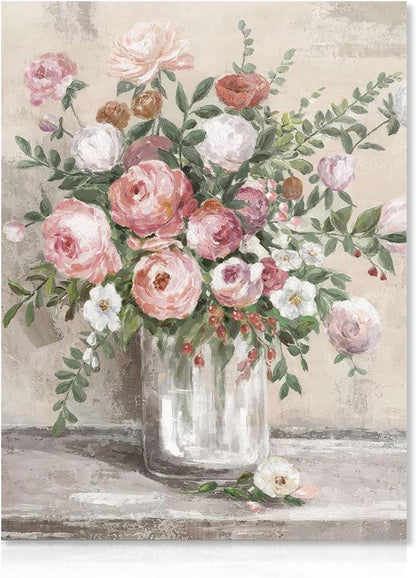 Vintage Blumen Leinwand Poster Bauernhof Stillleben 30x40 cm