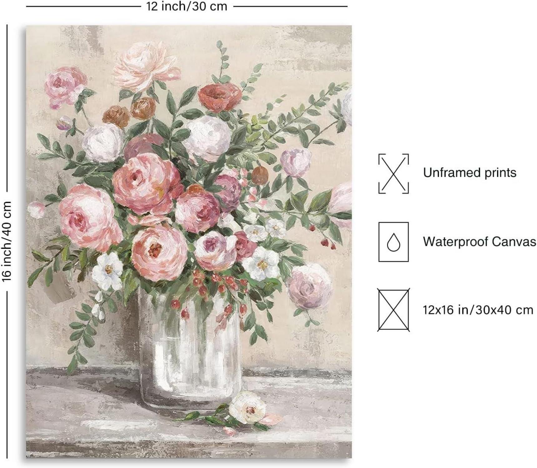 Vintage Blumen Leinwand Poster Bauernhof Stillleben Drucke 30x40 cm