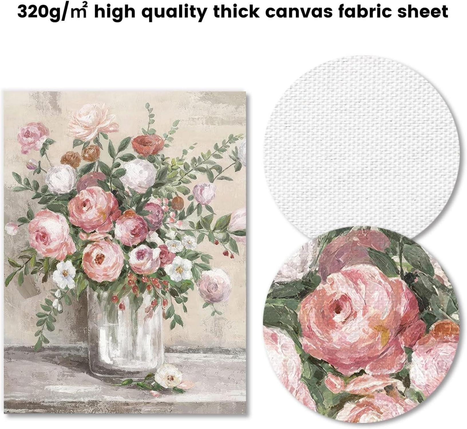 Vintage Blumen Leinwand Poster Bauernhof Stillleben Rustikale Wanddeko