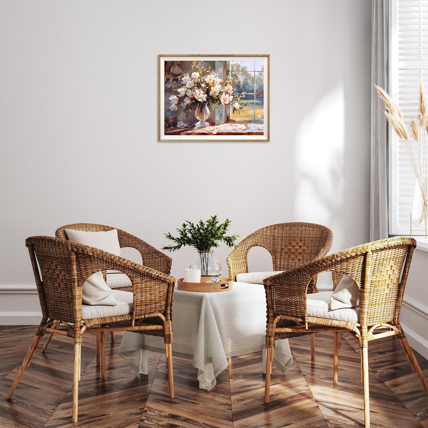 Blumen Leinwand Rustikale Bauernhof Wandbilder Vase 30x40cm