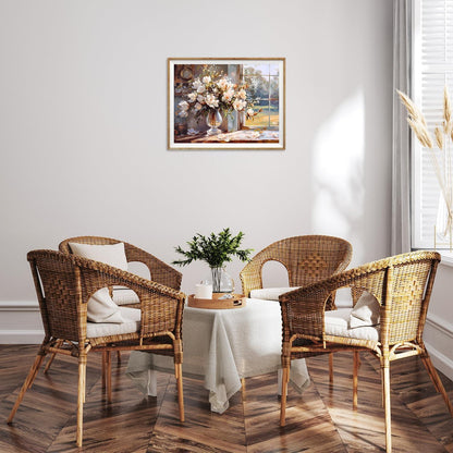 Blumen Leinwand Rustikale Bauernhof Wandbilder Vase 30x40cm