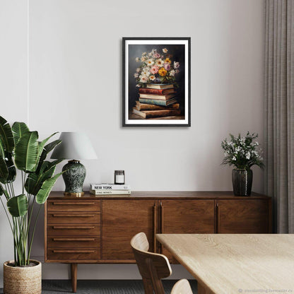 Vintage Blumen Wandbilder Leinwand Poster Dark Academia Dekoration 30x40 cm