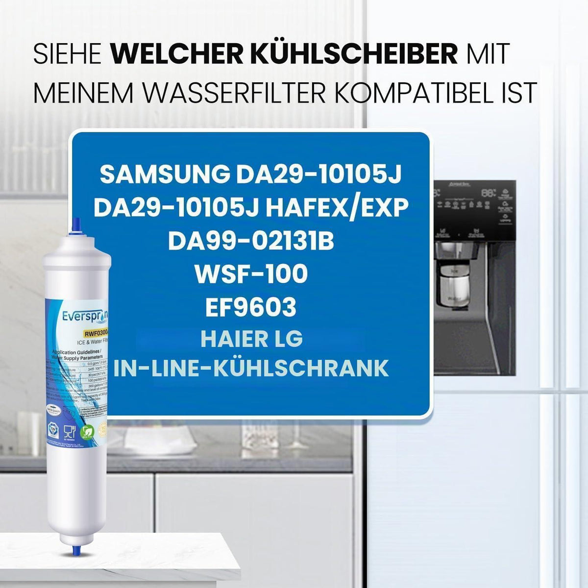 Wasserfilter für Samsung, LG & Haier Kühlschrank