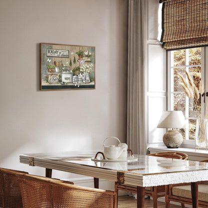 Motivations-Leinwand Poster Bauernhaus Küche 30x40 cm