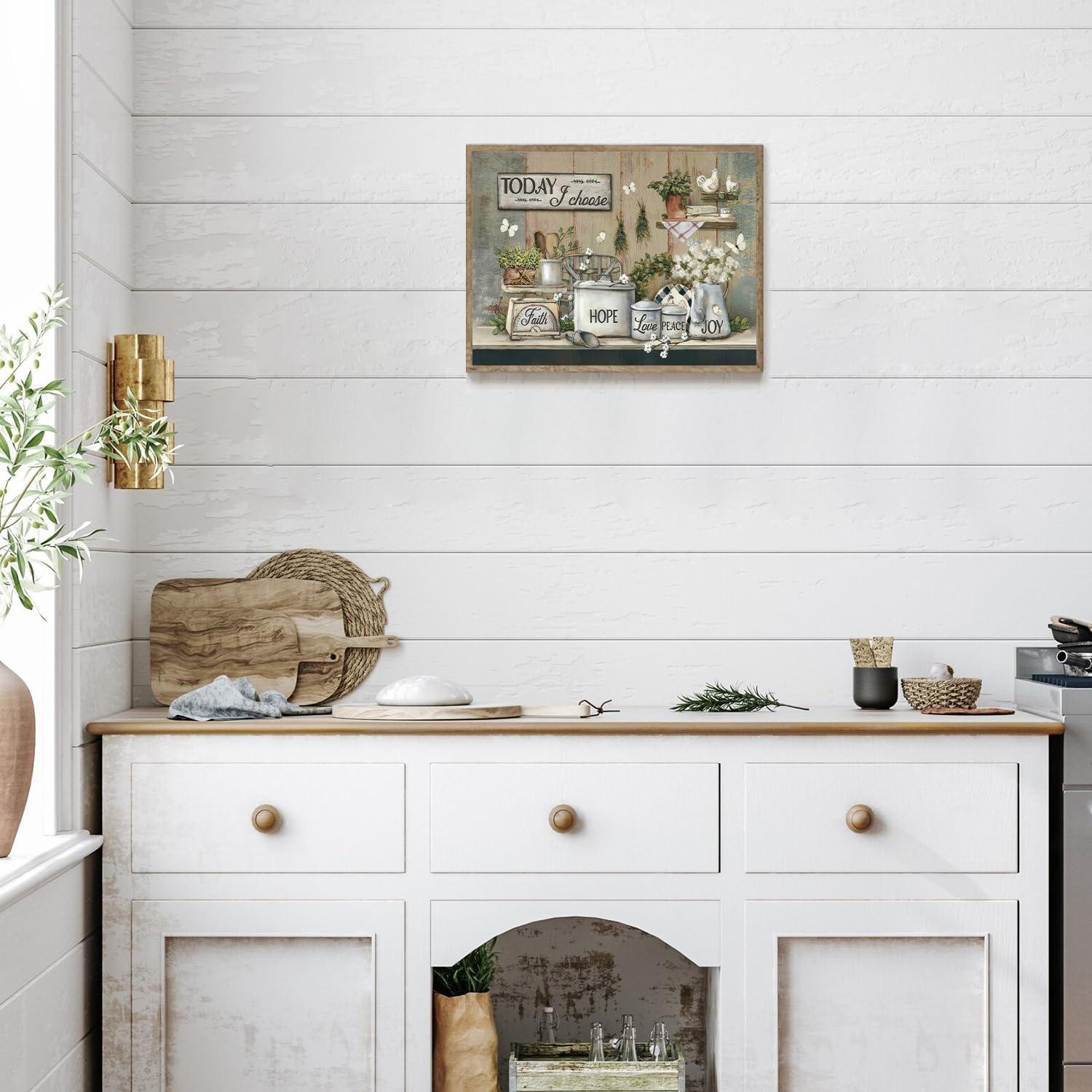 Rustikale Bauernhaus Küche Wandkunst Motivations-Leinwand 30x40cm