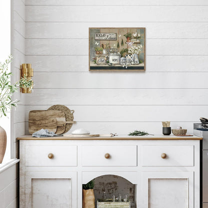 Rustikale Bauernhaus Küche Wandkunst Motivations-Leinwand 30x40cm