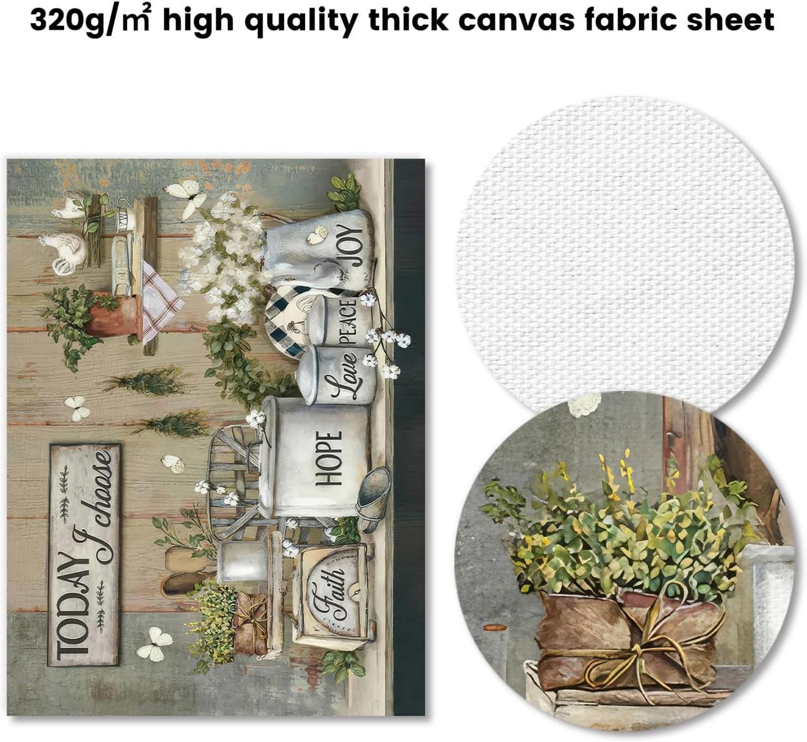 Rustikale Bauernhaus Küche Wandkunst Motivations-Leinwand Poster 30x40