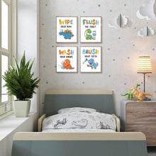 Dinosaurier Badezimmer Wandbilder Set 20x25 cm Lustige