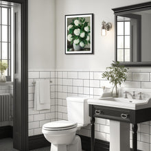 Vintage Weiße Hortensien Blumen Leinwandbild 30x40cm