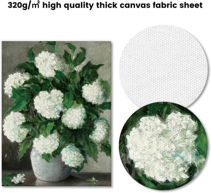 Vintage Hortensien Blumen Leinwandbild 30x40 cm Ungerahmt