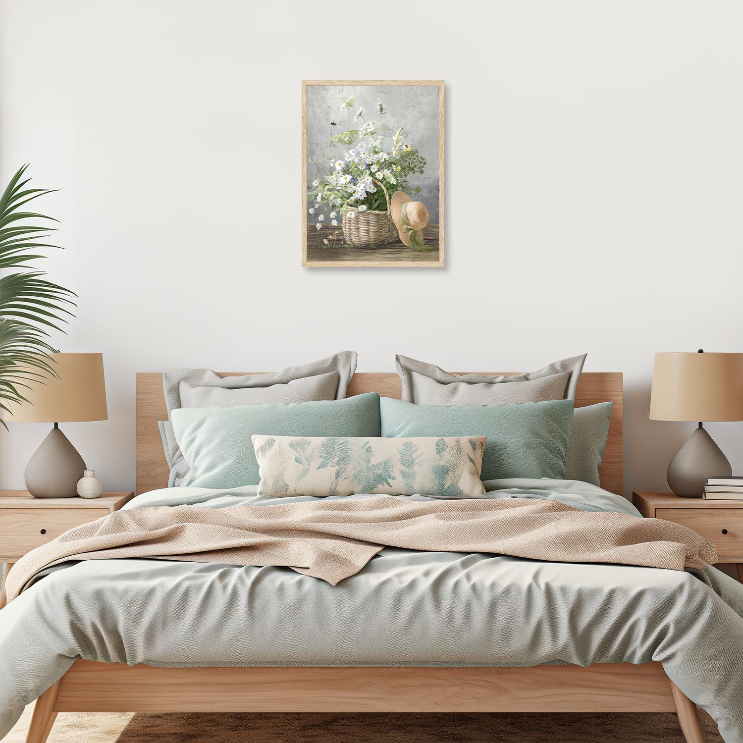 Gänseblümchen Rustikale Blumen Leinwandbild 30x40 cm - Ungerahmt