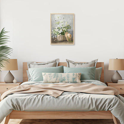 Gänseblümchen Rustikale Blumen Leinwandbild 30x40 cm - Ungerahmt