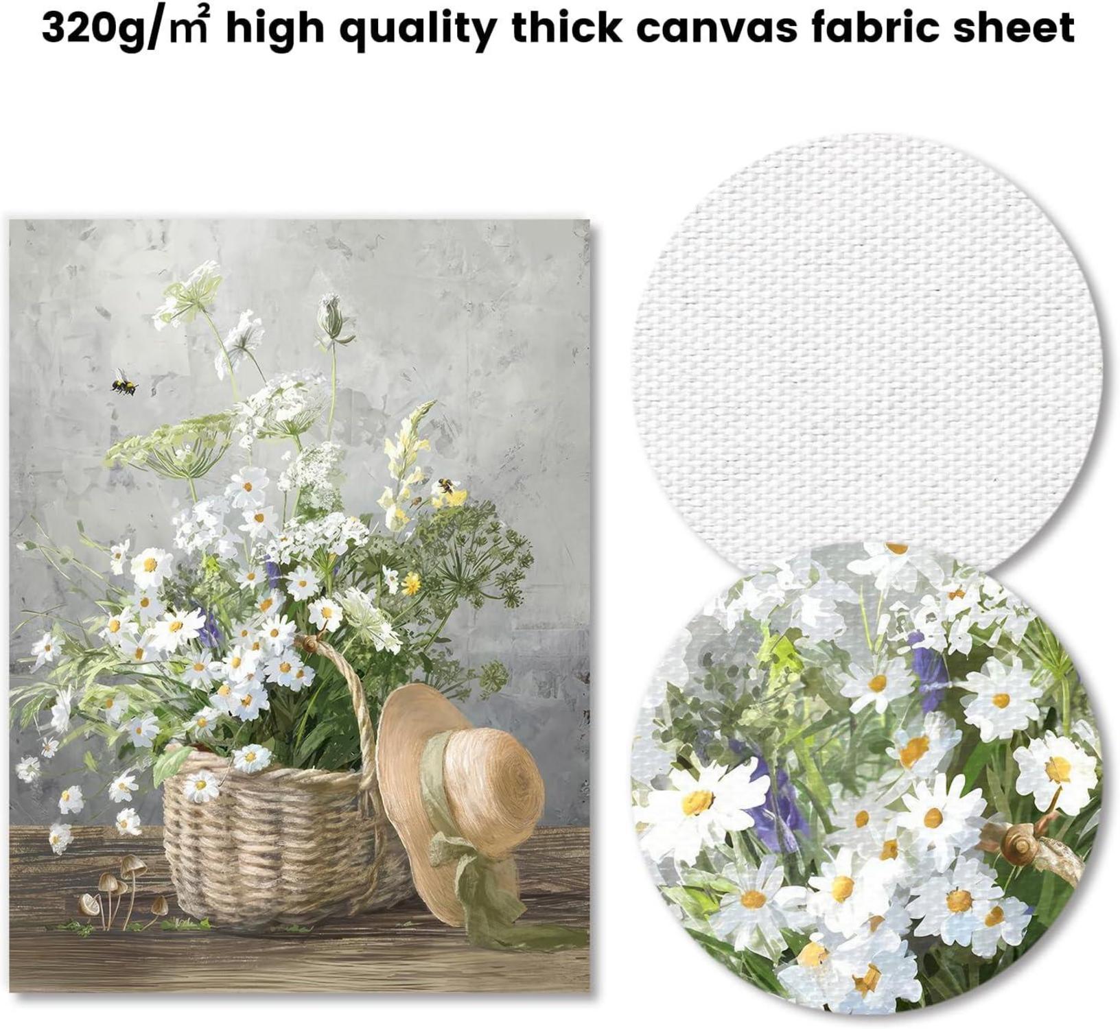 Gänseblümchen Leinwand Bilder Rustikale Blumen Poster Wohnzimmer