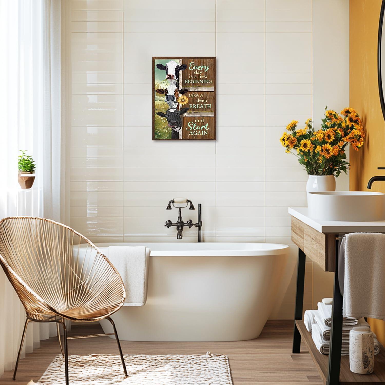 Bauernhof Kuh Wandkunst Leinwand Druck Motivationsposter
