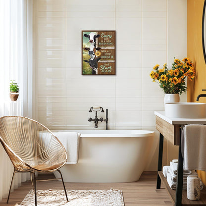 Bauernhof Kuh Wandkunst Leinwand Druck Motivationsposter