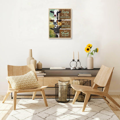 Inspirierendes Kuh Wandbild Leinwanddruck Bauernhof Büro Wohnzimmer 30x40cm