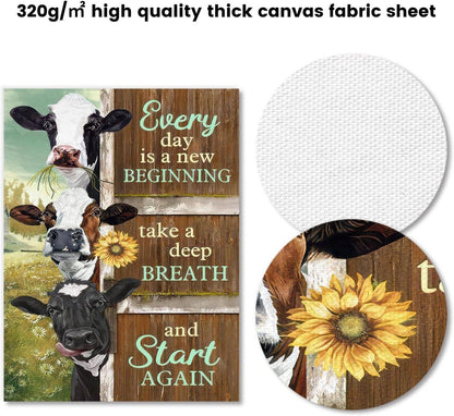 Kuh Wandkunst Leinwand Poster Bauernhof Büro Wohnzimmer 30x40 cm