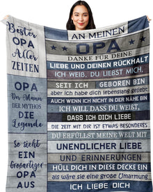Flanell Decke Opa Geschenk Enkel Oma Geschenk Weihnachten 150x130cm