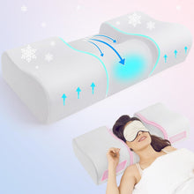 Memory Foam Anti Falten Nackenstützkissen 2-in-1 - Grau 60*24.9*14cm