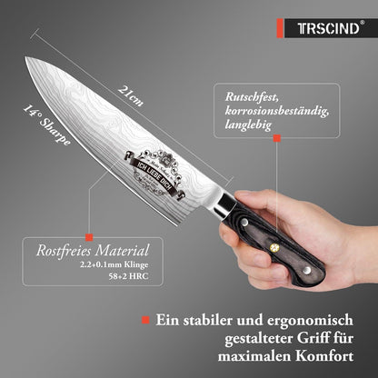 TRSCIND Valentinstag Geschenk Küchenmesser Profi Kochmesser