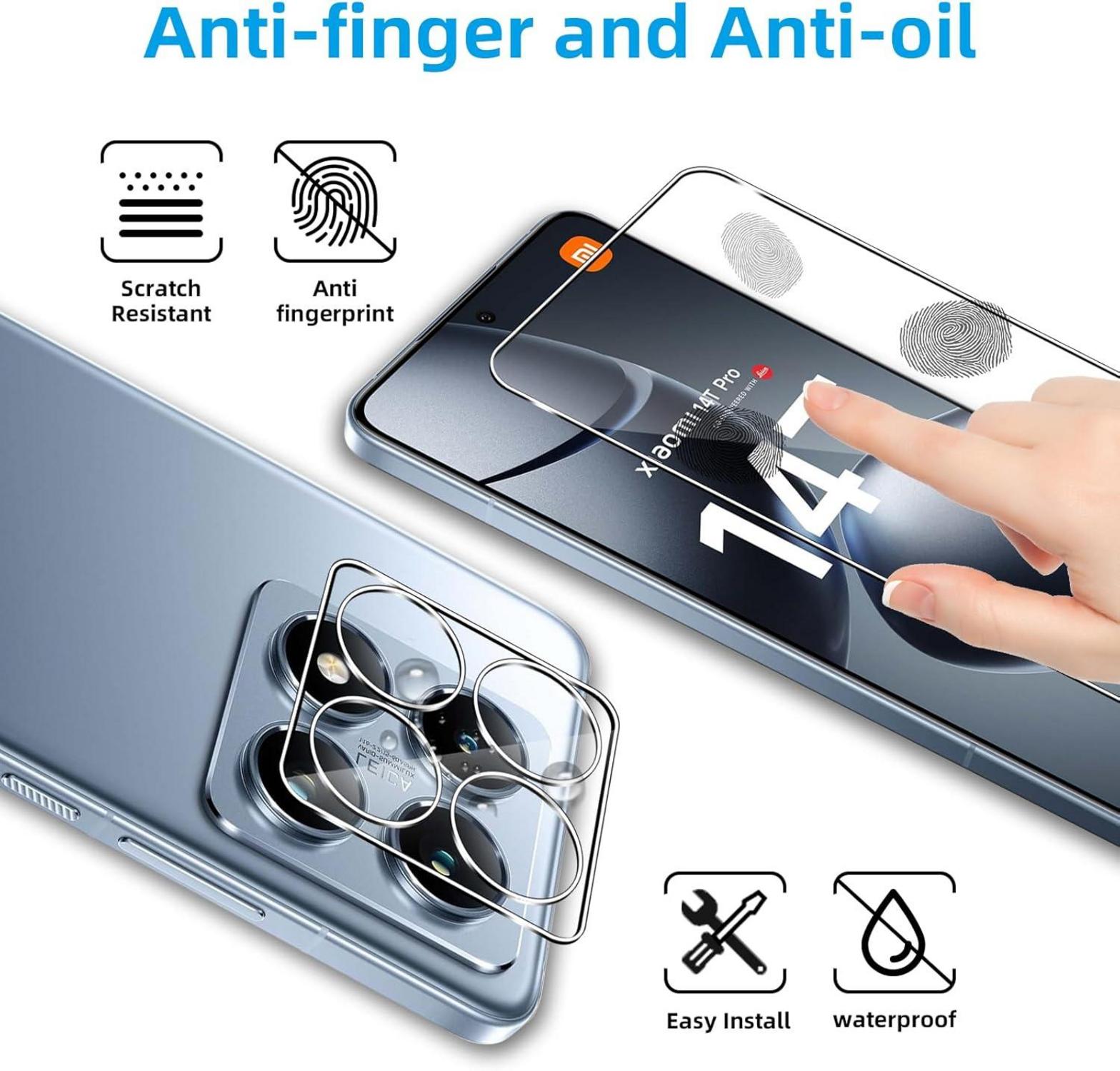 QULLOO Panzerglas Xiaomi 14T Pro, 2 Stk. Schutzfolie