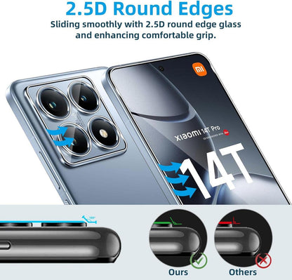 Panzerglas für Xiaomi 14T Pro, 2 Stück Screen Schutzfolie + 2 Stück