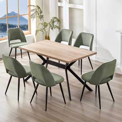 Esszimmerstühle 6er Set, Samt, Grün – Gepolsterte Stühle für Küche & Wohnzimmer
