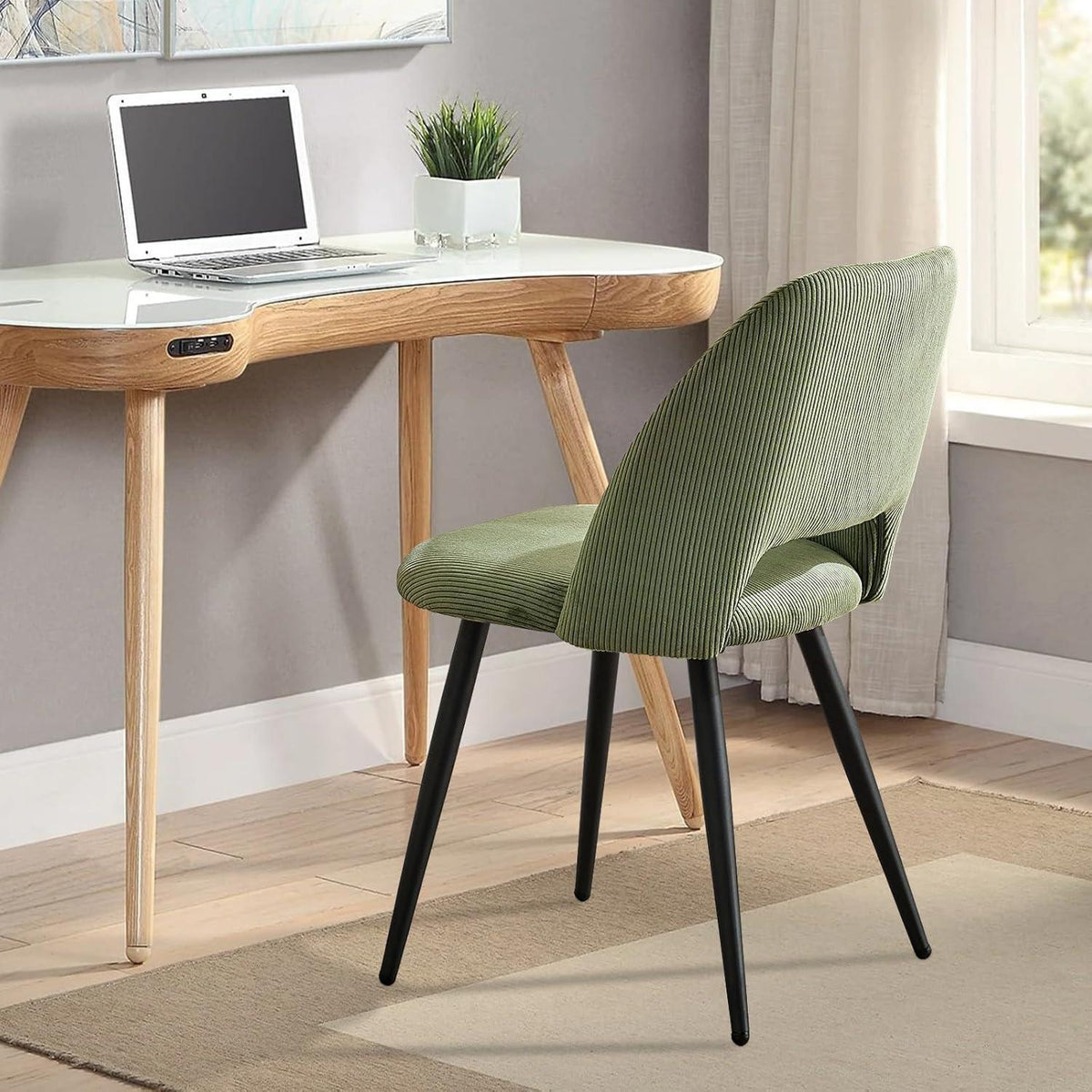 Esszimmerstühle 6er Set, Samt, Grün – Gepolsterte Stühle für Küche & Wohnzimmer