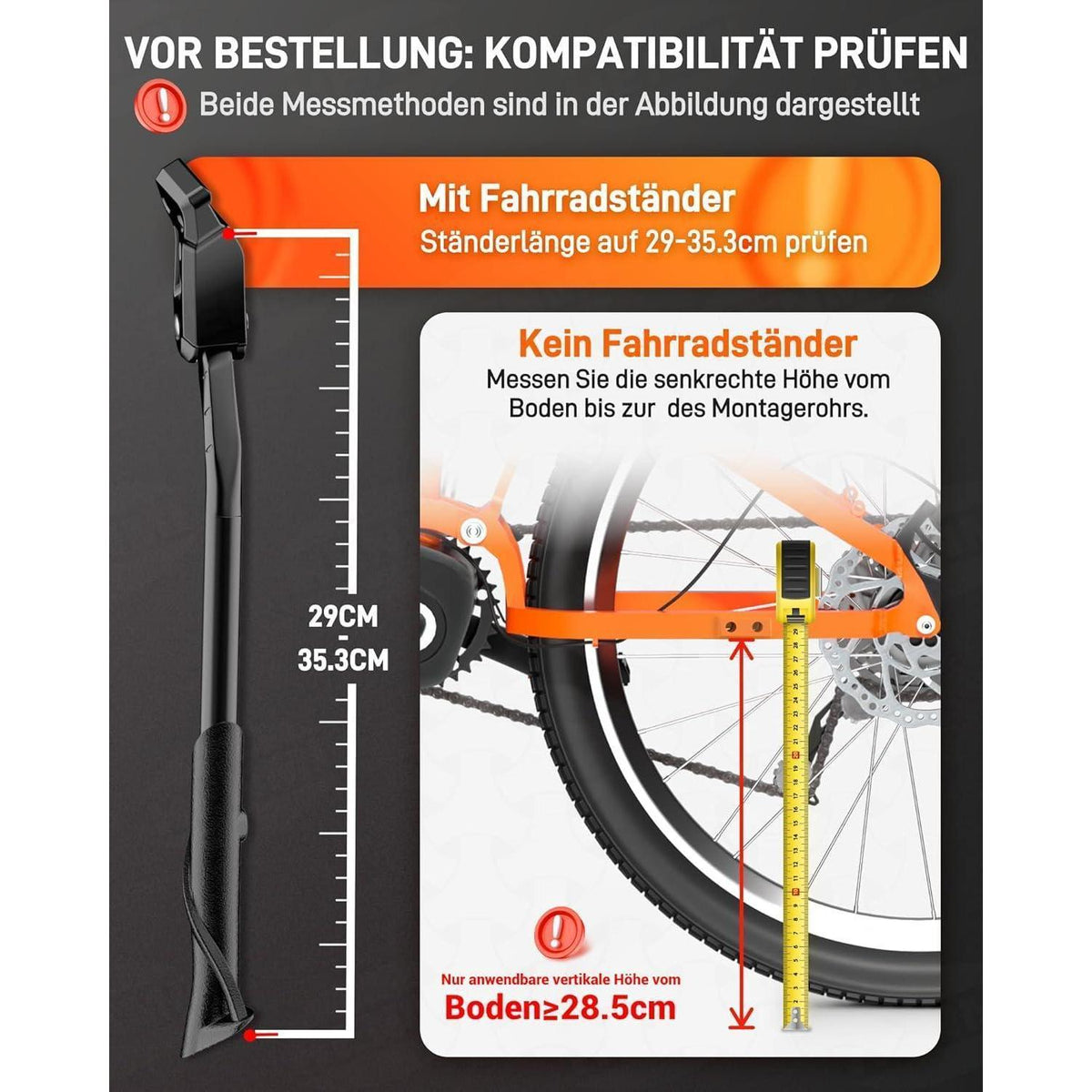 Verstellbarer Fahrradständer für E-Bike & MTB 24-29 Zoll