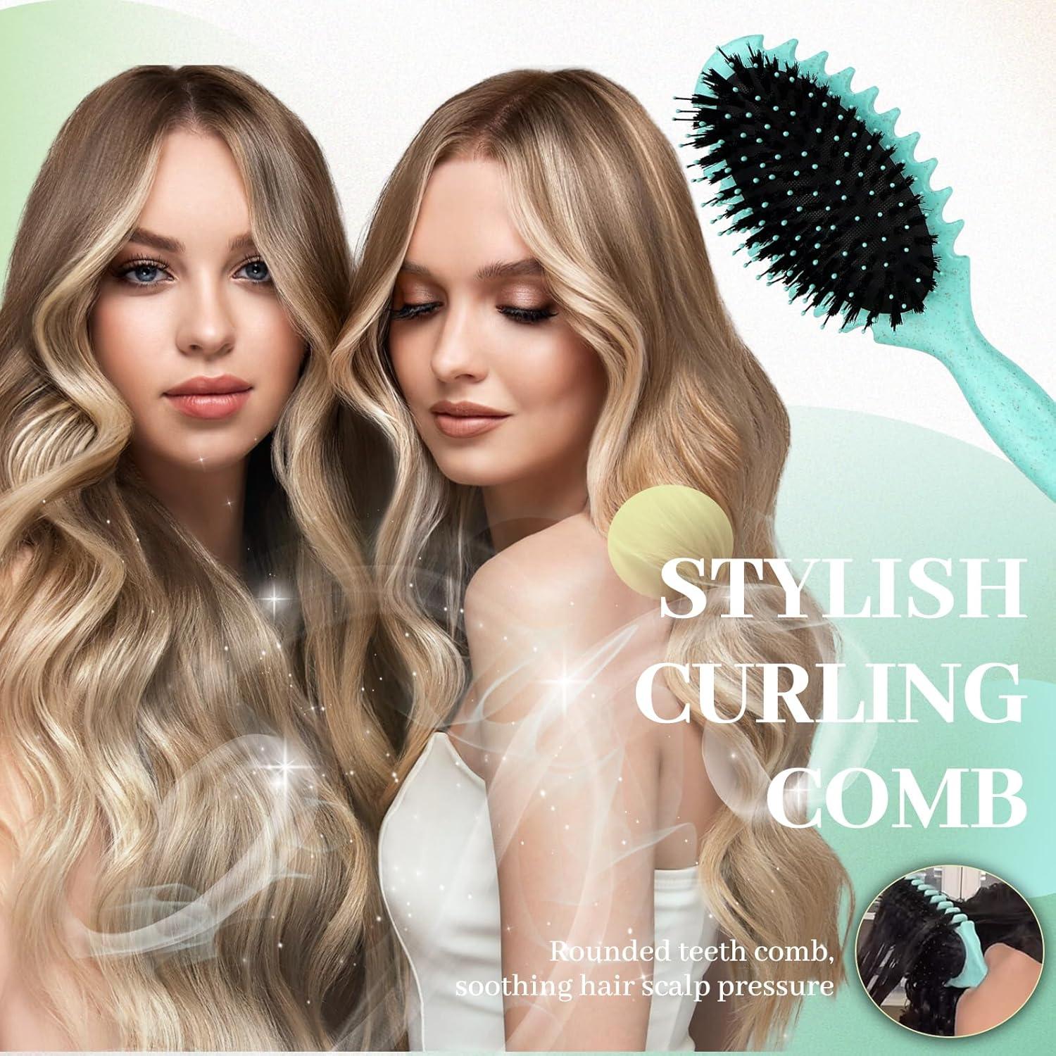 Lockenbürste Haarbürste 3PCS Set für Frauen Männer, Define Styling Brush zum Entwirren & Formen, Curling Bounce Detangler Brush