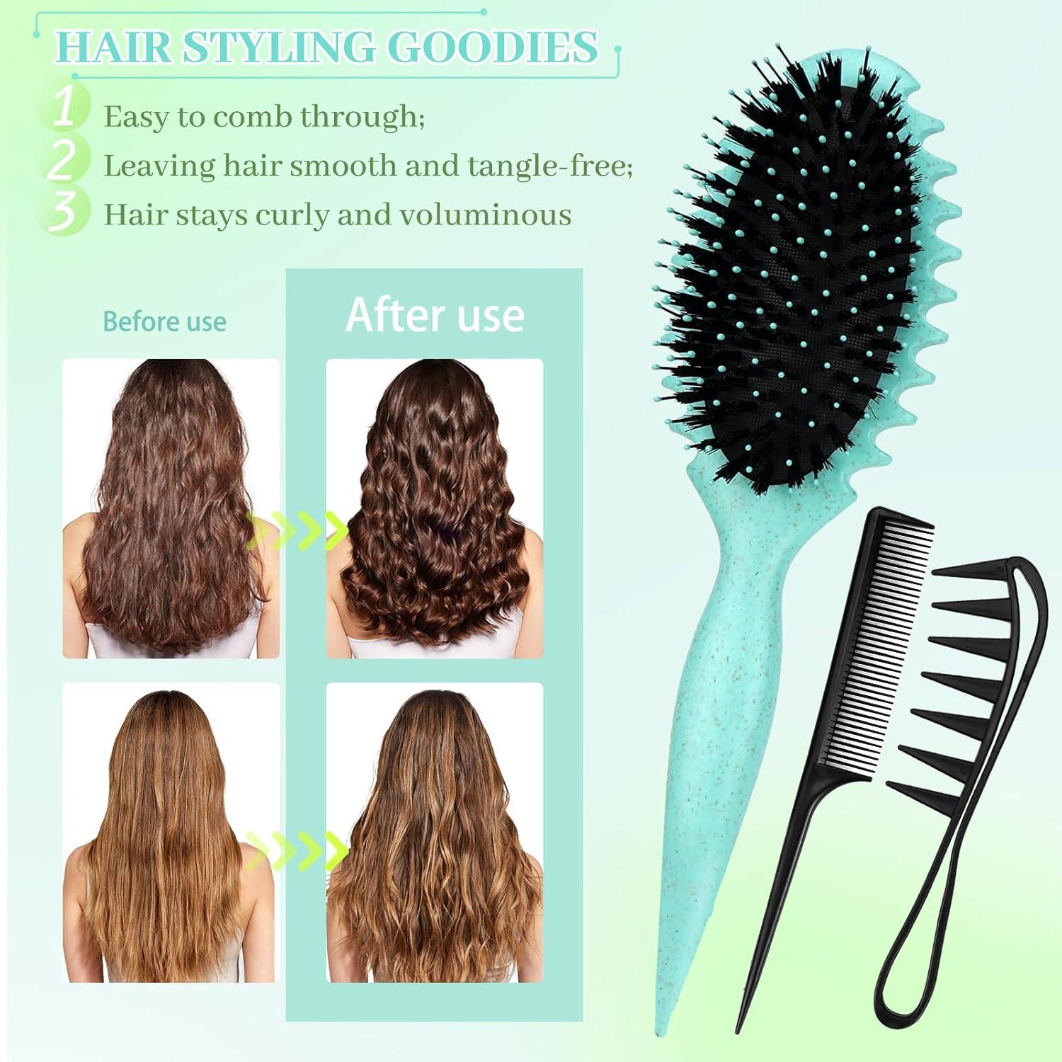 Lockenbürste Haarkamm Set 3 tlg. Locken Entwirren Formen Definieren