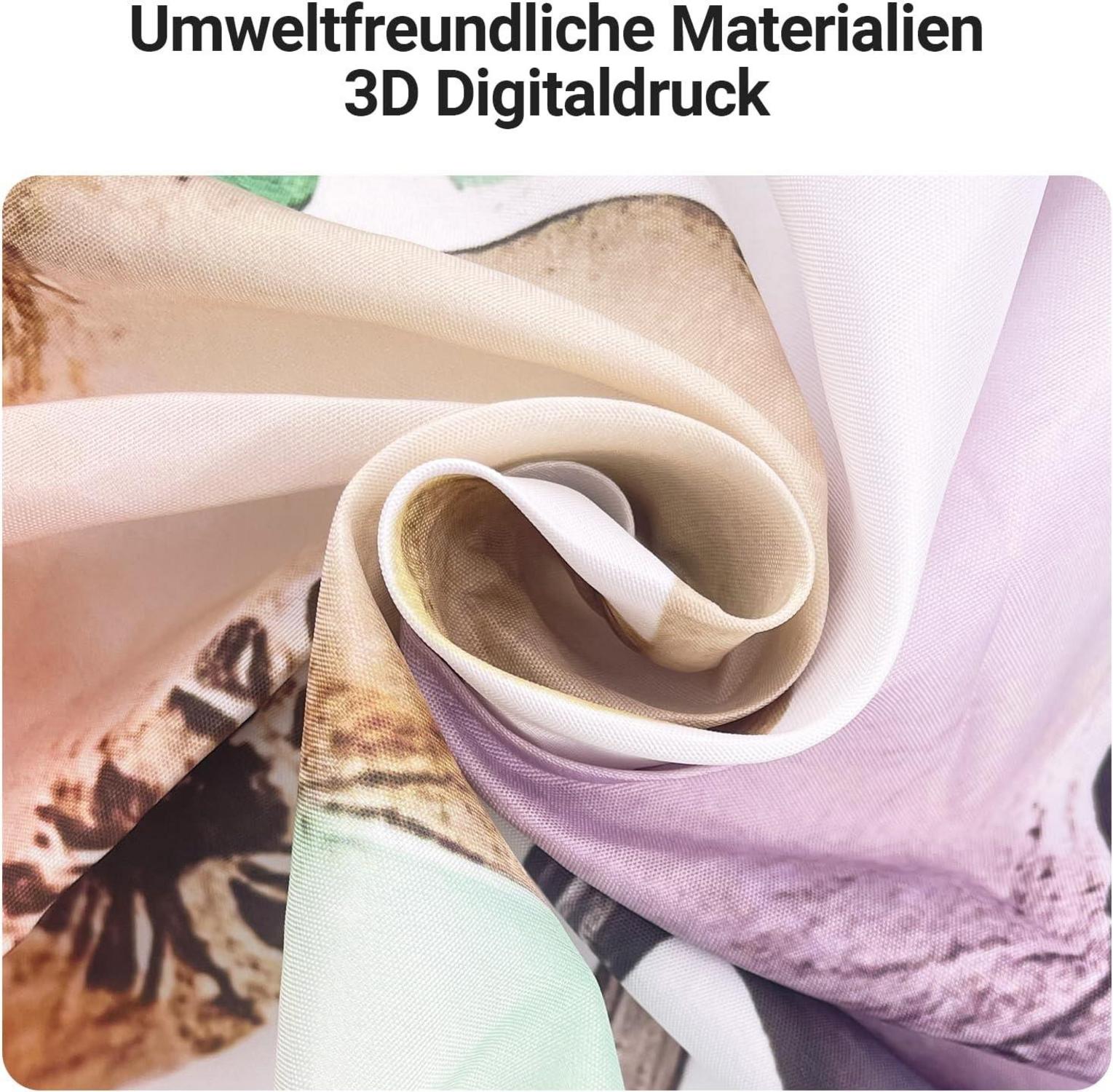 Duschvorhang Blumen Zeichnen Antischimmel Wasserabweisend 180x180cm