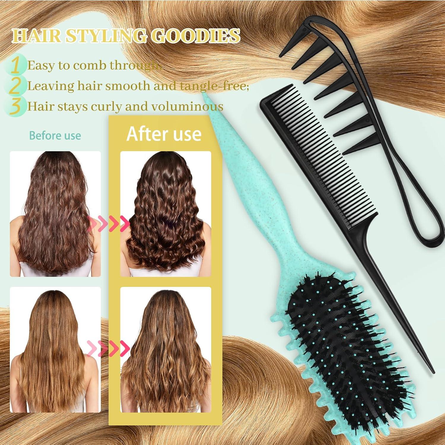 Lockenbürste Haarkamm Set Spiralen Wellen Styling Entwirrung Massage