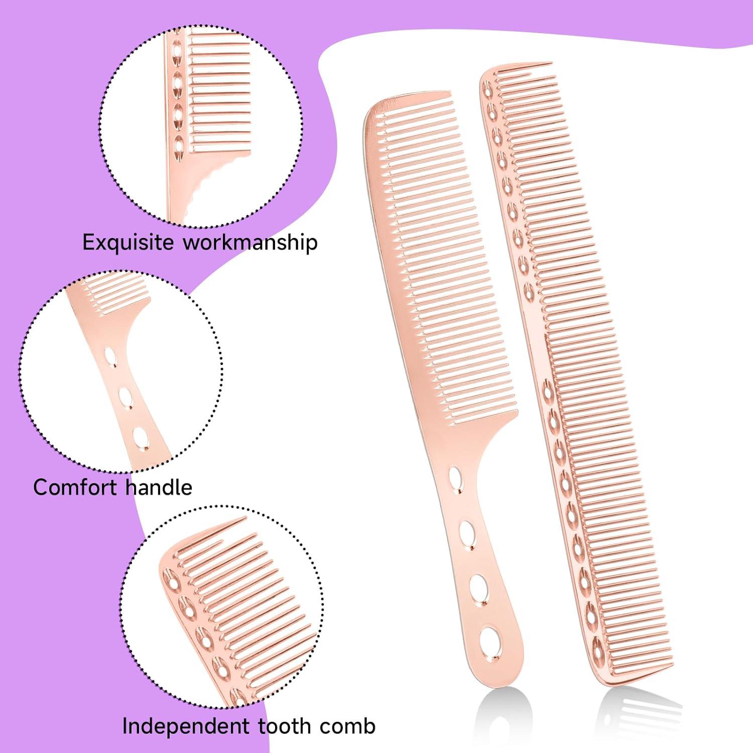 4er Friseur Set Aluminium Haarstyling Kamm für Männer und Frauen