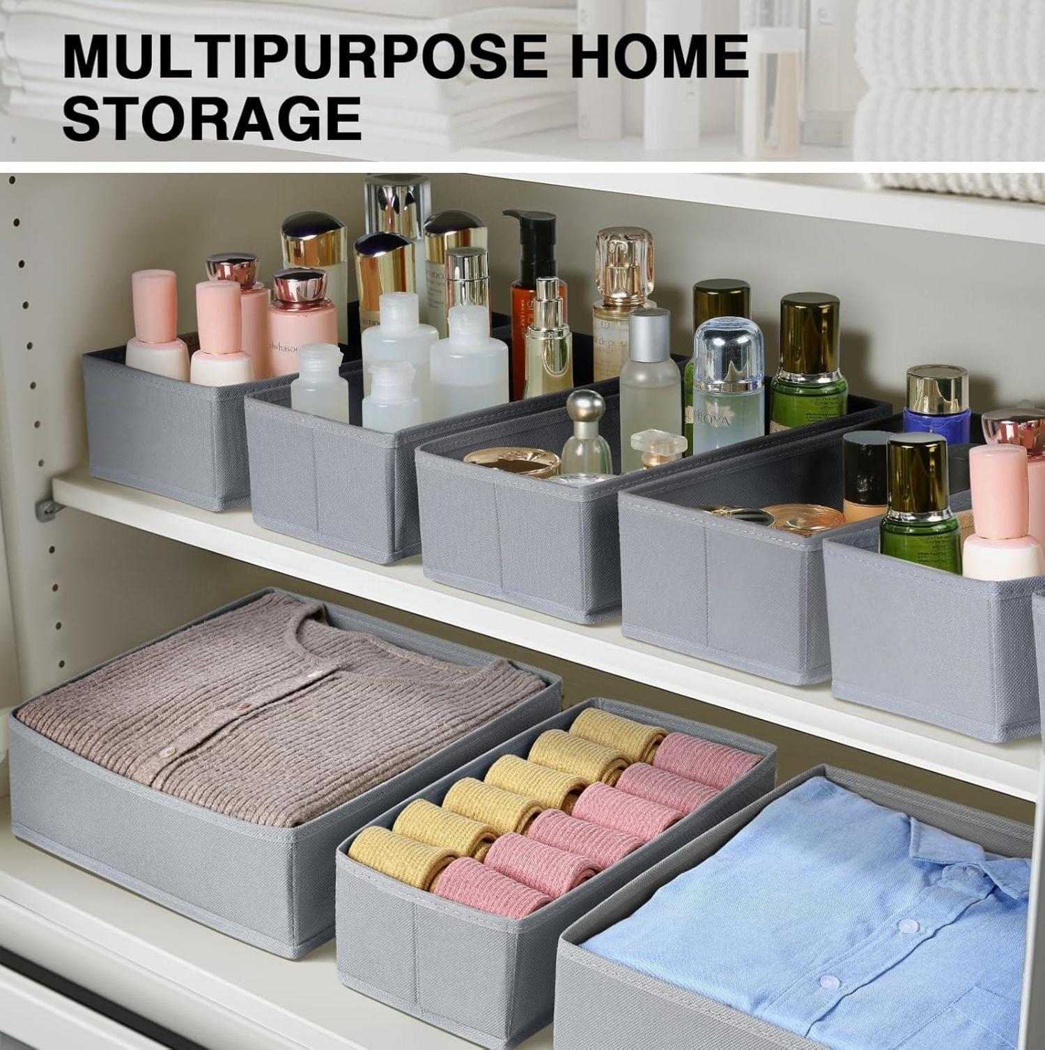 Stoff Organizer Set 16-teilig für Schrank Schubladen Ordnungssystem