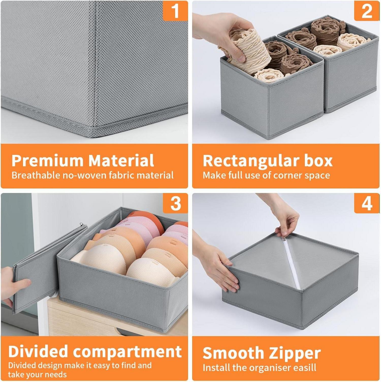 Schrank Organizer Aufbewahrungsbox Stoff 16 Stück Kleiderschrank