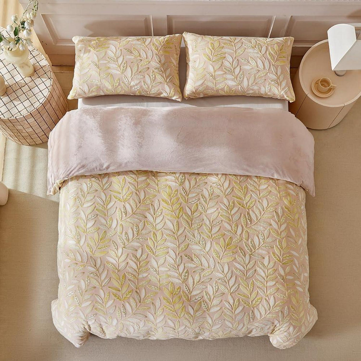 Winter Plüsch Bettwäsche 135x200 - Warm & Flauschig Gelb/Beige