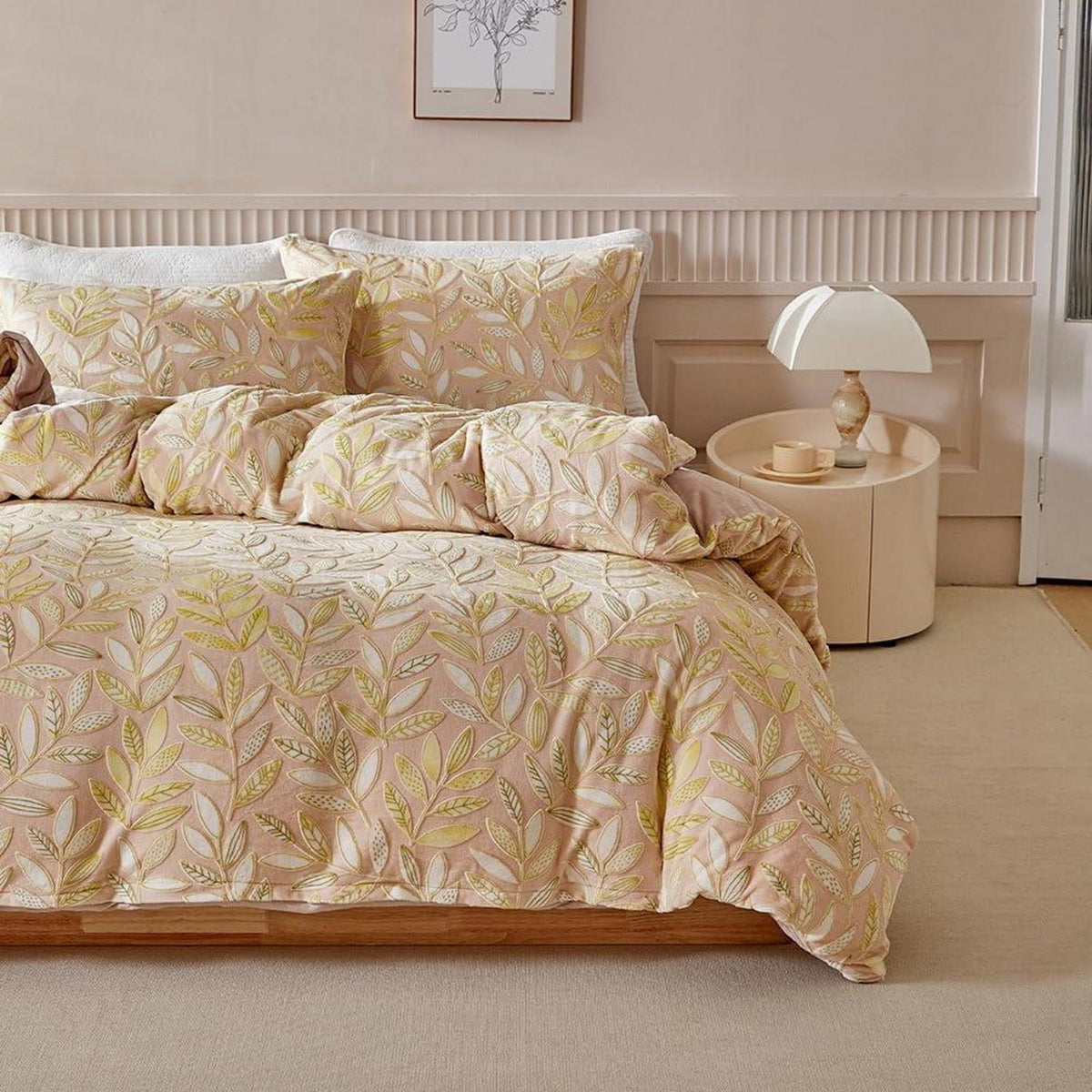 Winter Plüsch Bettwäsche 135x200 - Warm & Flauschig Gelb/Beige