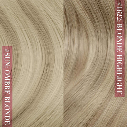 Clip-in Echthaar Extensions Ombre Aschblond Platinblond 55cm