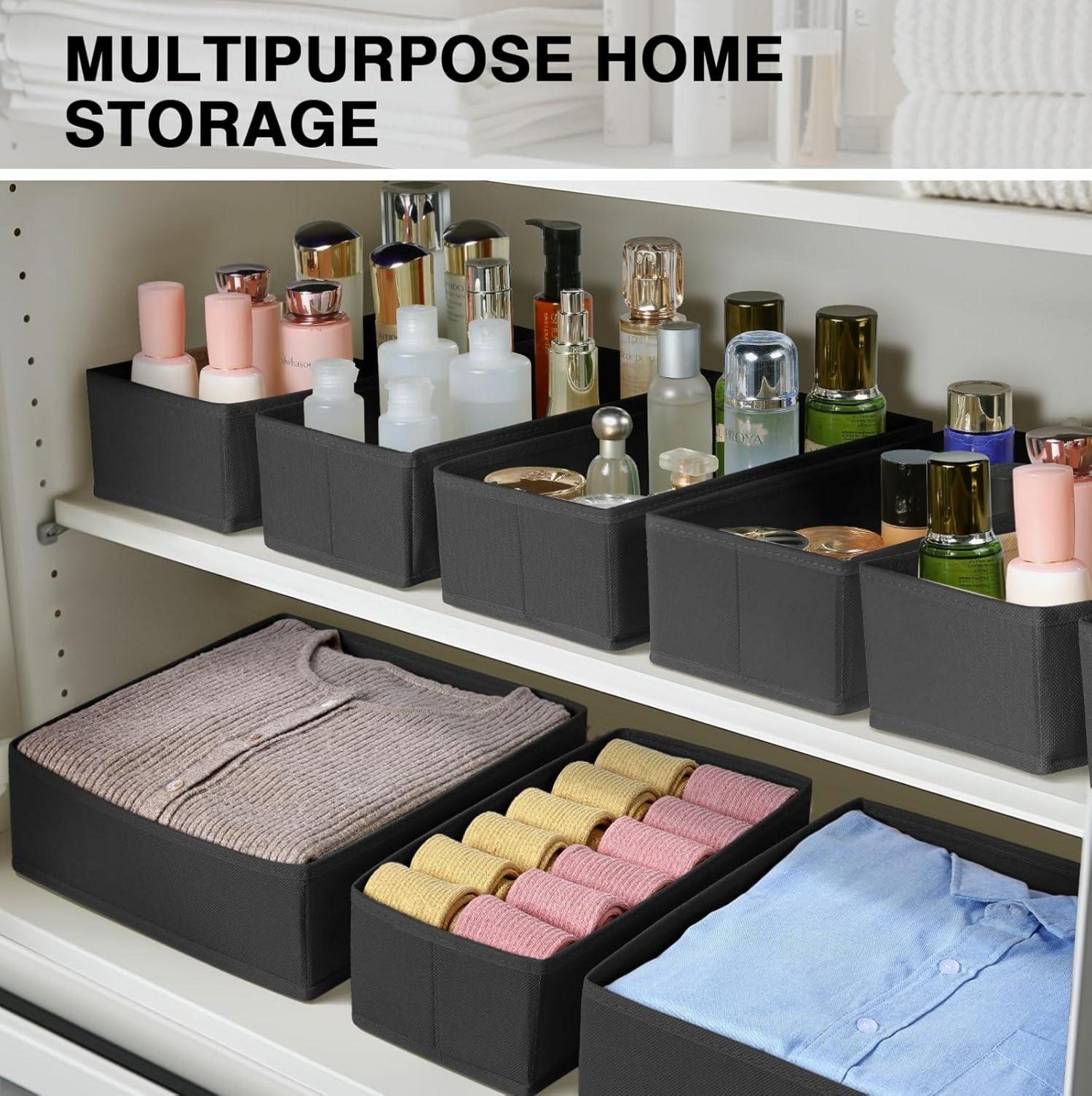 Schrank Organizer Organizer Schubladen Aufbewahrungsbox Stoff 16 Stück Kleiderschrank für Kleidung Socken