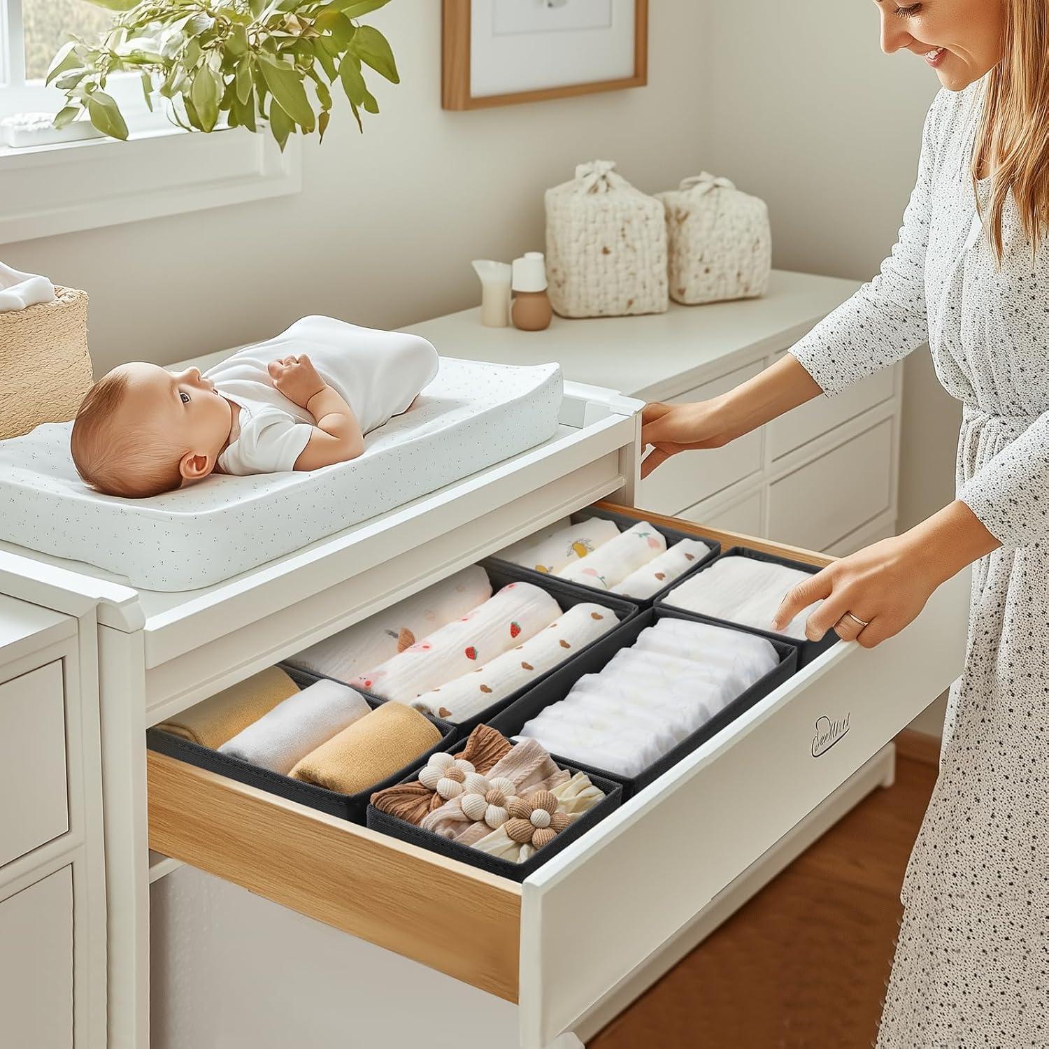 Homsorout Schrank Organizer Aufbewahrungsbox Unterwäsche Stoff 16 teilig Schwarz