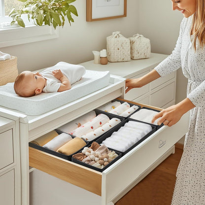 Homsorout Schrank Organizer Aufbewahrungsbox Unterwäsche Stoff 16 teilig Schwarz