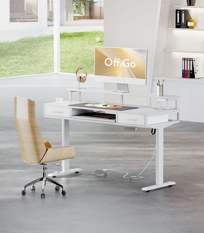 Elektrischer Schreibtisch mit Schubladen und LED