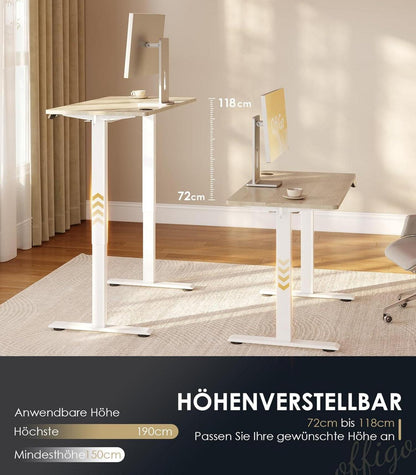 Elektrischer Schreibtisch Memory-Funktion 100 cm Beige