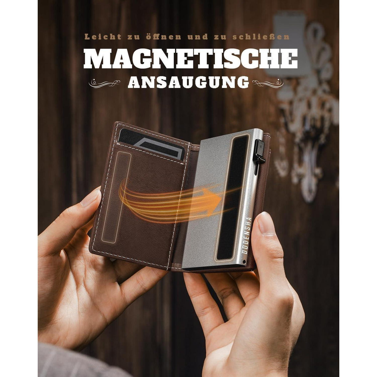 Herren Geldbörse mit XL-Münzfach und Magnetverschluss